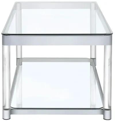 Coaster Anne Rectangular Glass Top Acrylic Leg Coffee Table Chrome