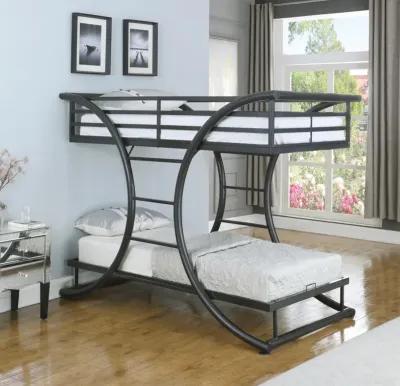 Coaster Stephan Metal Full Over Full Bunk Bed Gunmetal