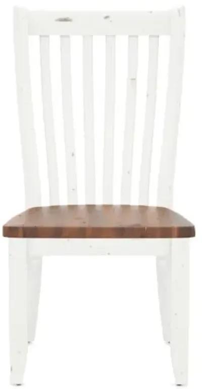 Canadel Champlain Dove White Dining Chair with Sprice Washed Distressed Seat