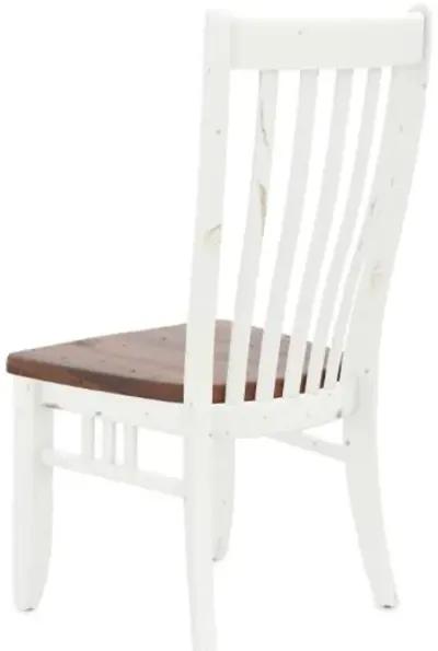 Canadel Champlain Dove White Dining Chair with Sprice Washed Distressed Seat