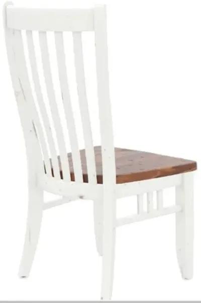 Canadel Champlain Dove White Dining Chair with Sprice Washed Distressed Seat