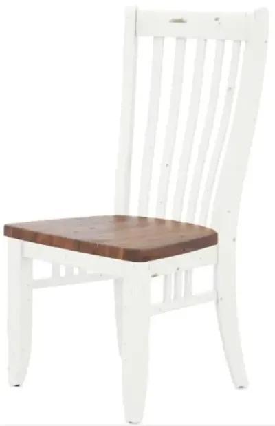 Canadel Champlain Dove White Dining Chair with Sprice Washed Distressed Seat