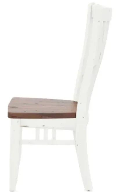 Canadel Champlain Dove White Dining Chair with Sprice Washed Distressed Seat