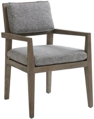 La Jolla Taupe & Gray Upholstered Arm Dining Chair - La Jolla