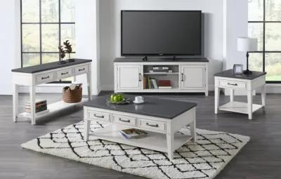 Martin Svensson Del Mar 3-Drawer Coffee Table in Antique White & Grey