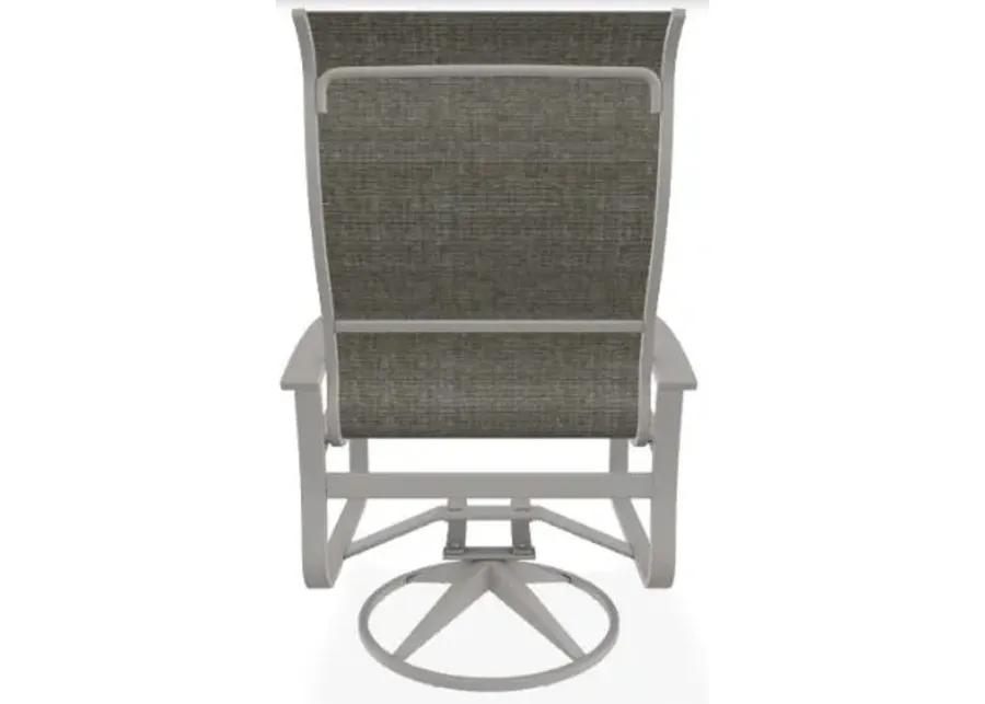 BELLE ISLE HIGH BACK PADDED SLING SWIVEL & TILT OUTDOOR DINING CHAIR