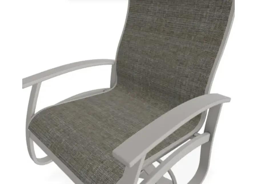 BELLE ISLE HIGH BACK PADDED SLING SWIVEL & TILT OUTDOOR DINING CHAIR