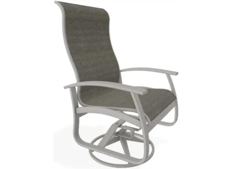 BELLE ISLE HIGH BACK PADDED SLING SWIVEL & TILT OUTDOOR DINING CHAIR