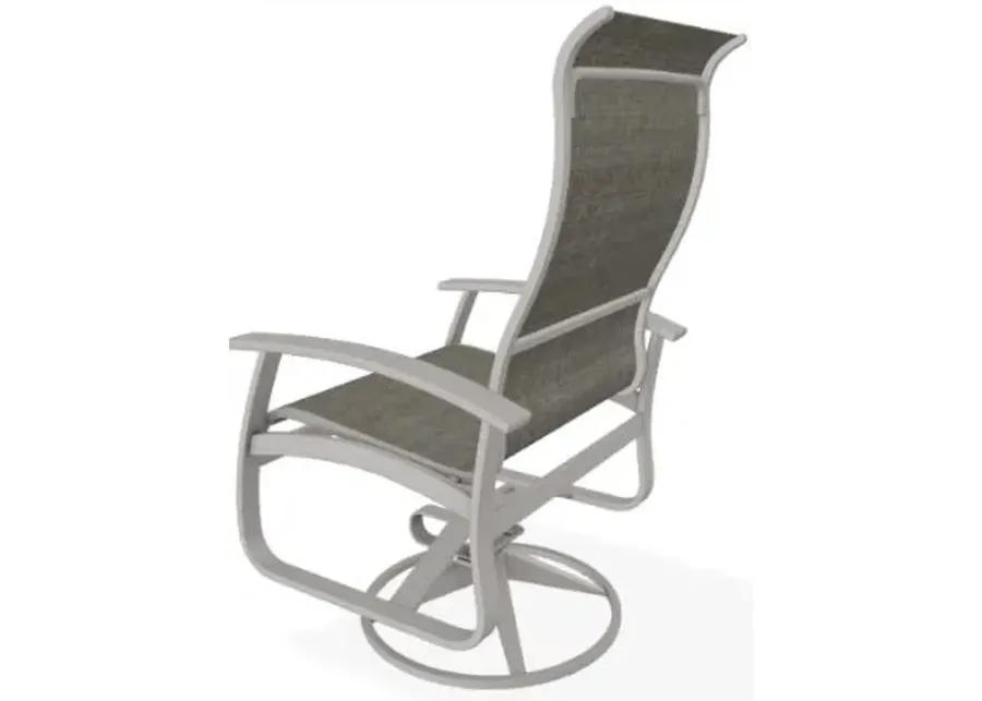 BELLE ISLE HIGH BACK PADDED SLING SWIVEL & TILT OUTDOOR DINING CHAIR