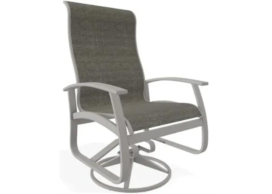 BELLE ISLE HIGH BACK PADDED SLING SWIVEL & TILT OUTDOOR DINING CHAIR