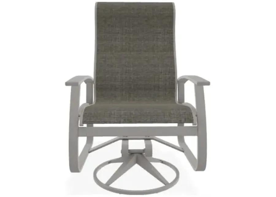 BELLE ISLE HIGH BACK PADDED SLING SWIVEL & TILT OUTDOOR DINING CHAIR