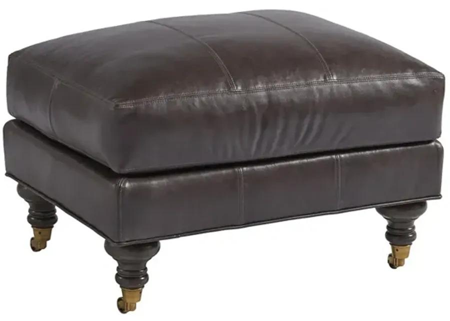 OXFORD LEATHER OTTOMAN BARCLAY BUTERA UPHOLSTERY