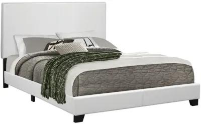 MUAVE UPHOLSTERED QUEEN BED WHITE