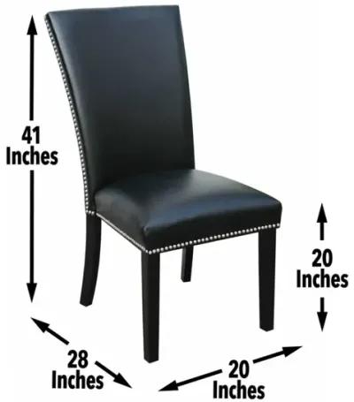 Steve Silver Camila Black Pu Side Chair with Nailheads