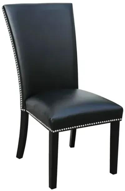 Steve Silver Camila Black Pu Side Chair with Nailheads