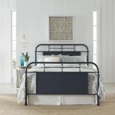 Vintage Navy Queen Panel Bed