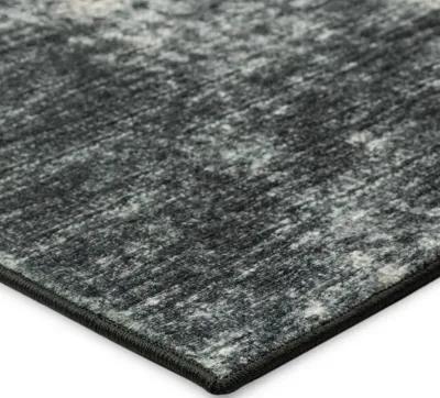 Misty Hues Abstract 5'X8' Area Rug in Charcoal & White