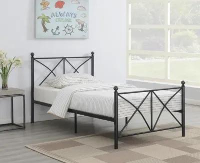 Coaster Hart Metal Twin Open Frame Bed Matte Black