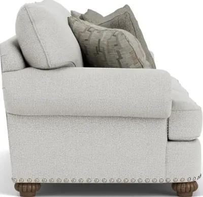 Flexsteel Patterson Silver Glacier Sofa with Nailhead Trim