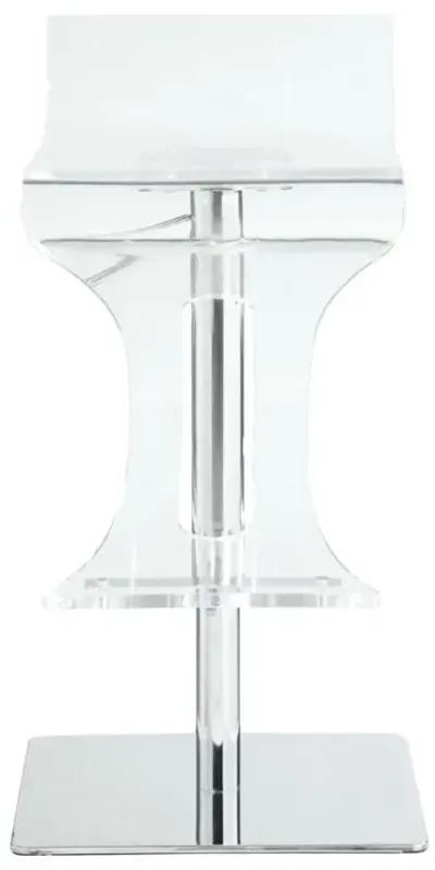 Chintaly Clear Contemporary Pneumatic-Adjustable Stool with Acrylic Seat