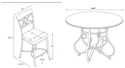 Powell Hamilton 5-Piece Stationery Dining Set