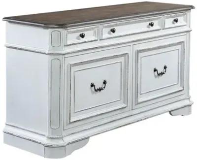 MAGNOLIA MANOR CREDENZA CHEST - ANTIQUE WHITE