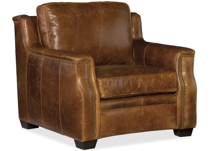 YATES STATIONARY LEATHER CHAIR