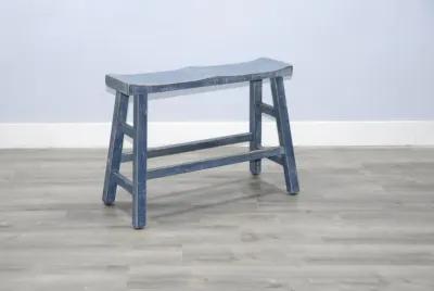 Sunny Designs Marina Ocean Blue 24 Inch Wood Seat Counter-Height Bench