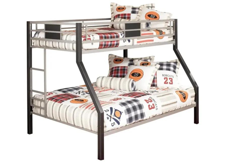 DINSMORE TWIN OVER FULL BUNK BED BLACK/GRAY SIGNATURE DESIGN