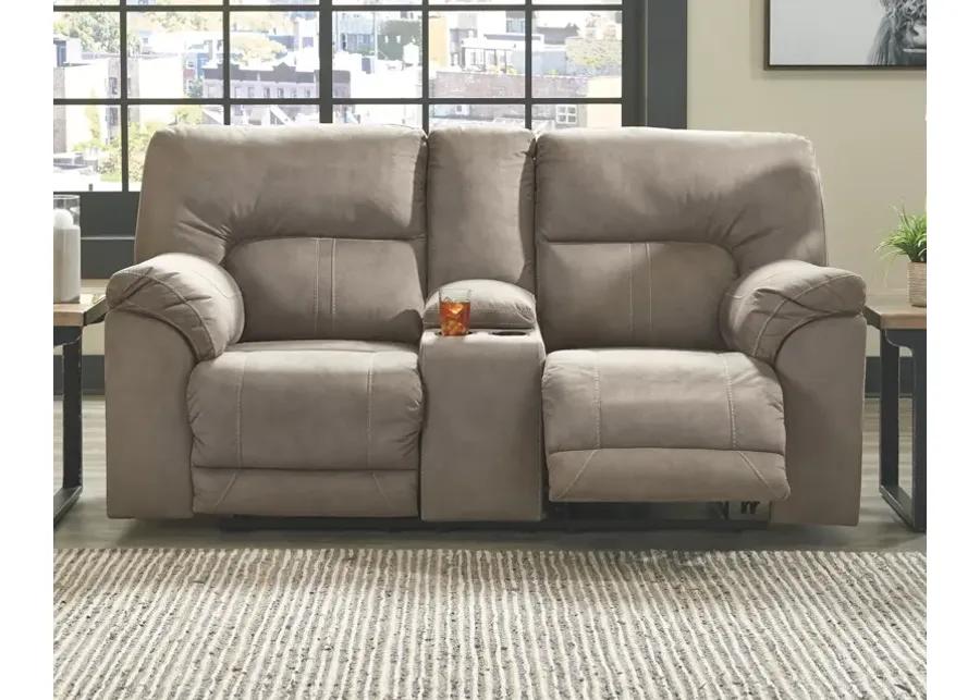 CAVALCADE POWER RECLINING LOVESEAT WITH CONSOLE SLATE BENCHCRAFT