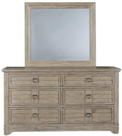 American Woodcrafters Meadowbrook Sand Mirror Dresser