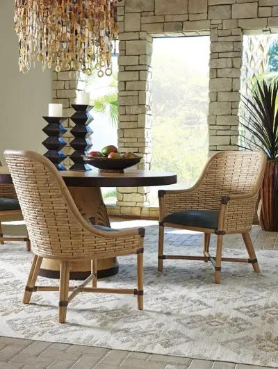 Tommy Bahama Home by Lexington Los Altos Armchair Upholstered/Wicker/Rattan/Fabric in Blue