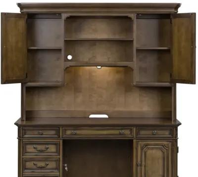 Liberty Furniture Amelia Antique Toffee Jr. Executive Credenza Hutch