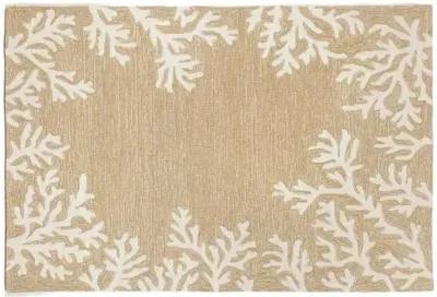 Trans Ocean Capri Coral Border Neutral Doormat