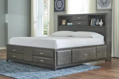 Ashley Caitbrook Gray King Storage Bed with 8-Drawers