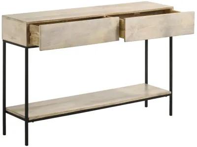 Rubeus 2-Drawer Wood Entryway Console Table White Washed