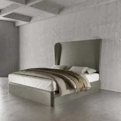 CONTINENTAL CALIFORNIA KING BED IN ARGENTO (MEDIUM GREY WOOD FINISH)