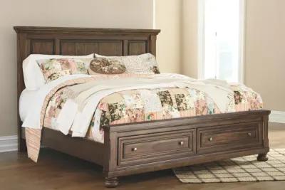 Ashley Flynnter Medium Brown California King Panel Bed with Storage