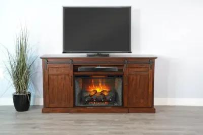 TUSCANY VINTAGE MOCHA TV STAND CONSOLE WITH FIREPLACE OPTION