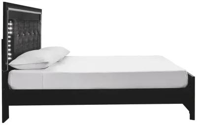 KAYDELL KING UPHOLSTERED PANEL BED BLACK SIGNATURE DESIGN