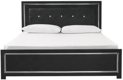 KAYDELL KING UPHOLSTERED PANEL BED BLACK SIGNATURE DESIGN