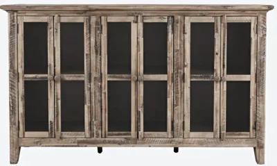 RUSTIC SHORES 6 DOOR HIGH CABINET GREY WASH