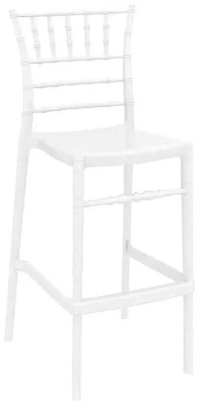 CHIAVARI POLYCARBONATE BAR STOOL GLOSSY WHITE