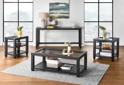 Martin Svensson Cordero 48 Inch Glass Top Coffee Table in Black