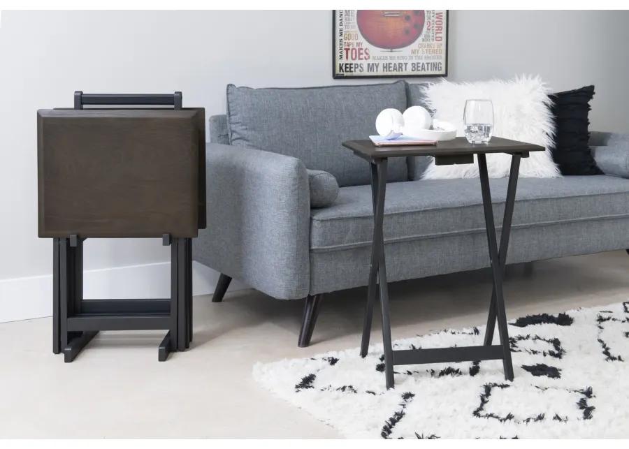 MARLOWE GREY TRAY TABLE SET