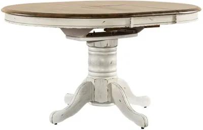 Carolina Crossing 5-Piece White Pedestal Casual Dining Table Set