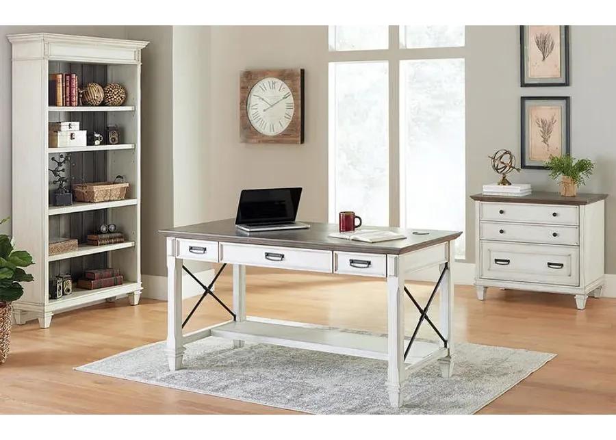 OPEN BOOKCASE (WHITE GRAY) - HARTFORD