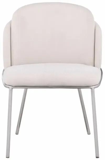 Chintaly Kamila White Contemporary Double-Layered Curved Back Side Chair