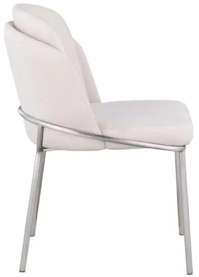 Chintaly Kamila White Contemporary Double-Layered Curved Back Side Chair