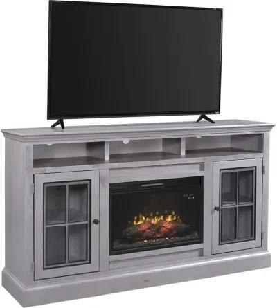 Aspenhome Churchill Smokey Grey 70 Inch Highboy Fireplace TV Stand Console